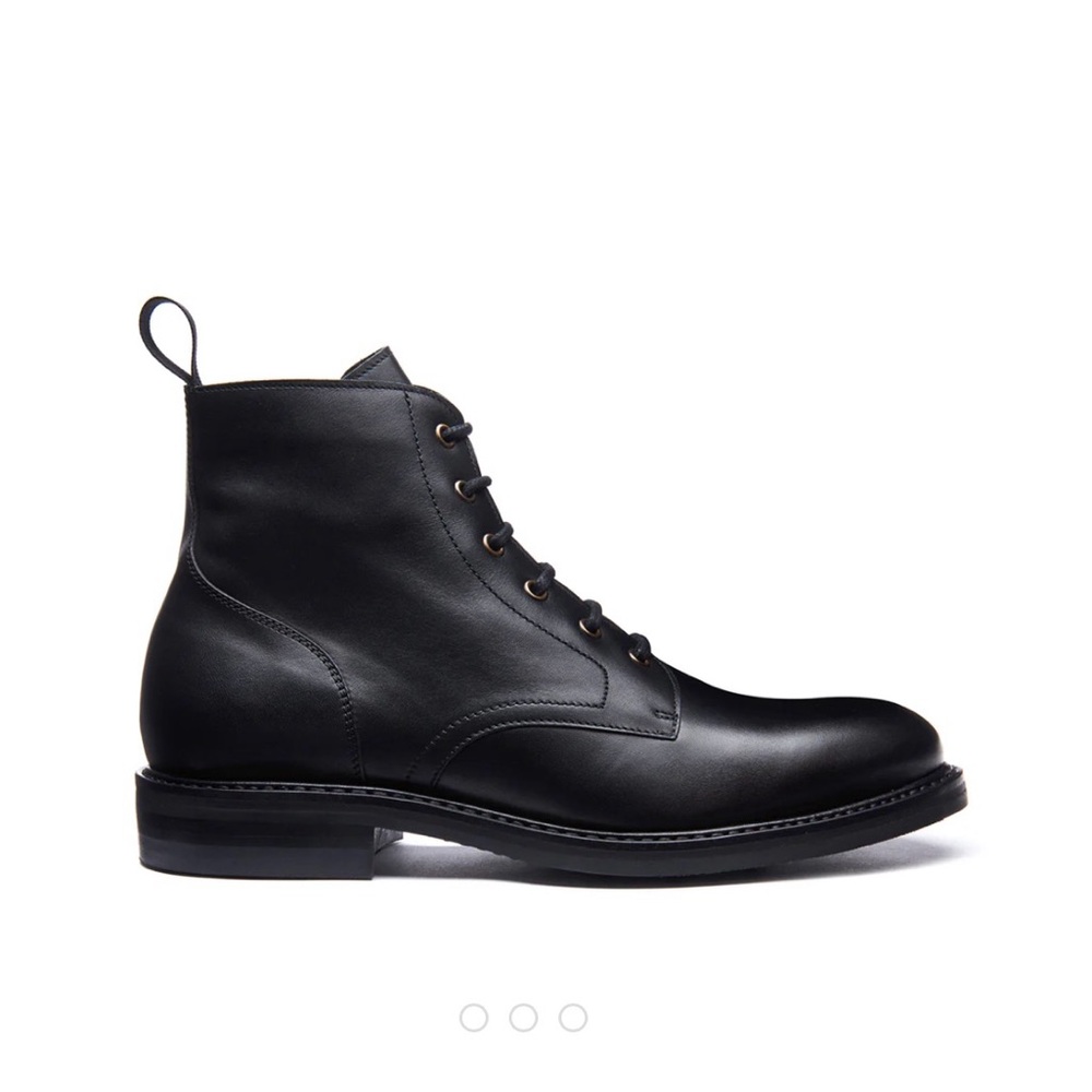 Solovair NPS Black Calf 6 Eye Derby Boot